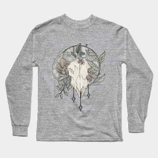 Floral Ram Skull Long Sleeve T-Shirt